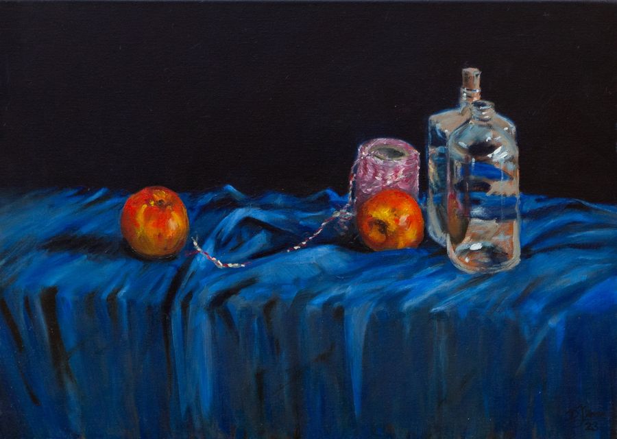 Compositie met appels en flessen